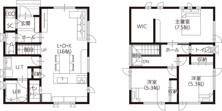28坪プラン間取り