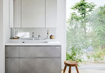 スタイリッシュ3面鏡洗面化粧台